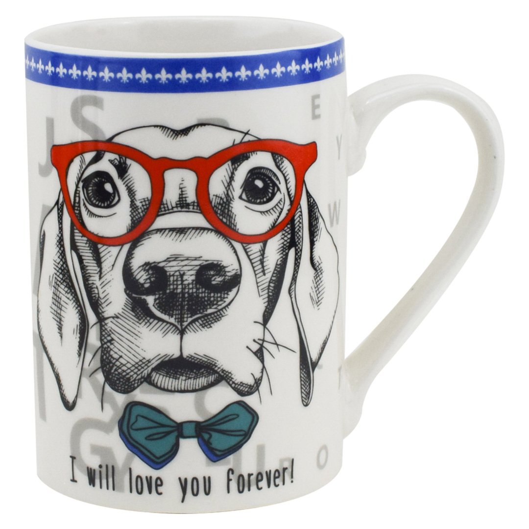 Imagem ilustrativa para Caneca Golden Retriever em new bone china 320ml A10cm branca