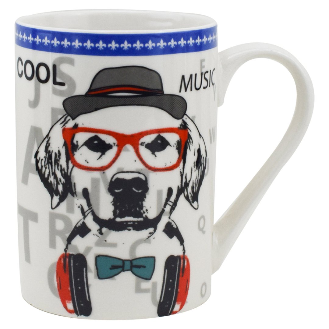 Imagem ilustrativa para Caneca Labrador em new bone china 320ml A10cm branca
