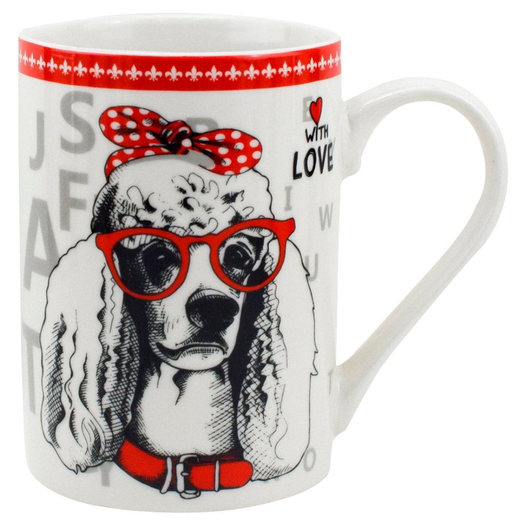 Imagem ilustrativa para Caneca Poodle em new bone china 320ml A10cm branca
