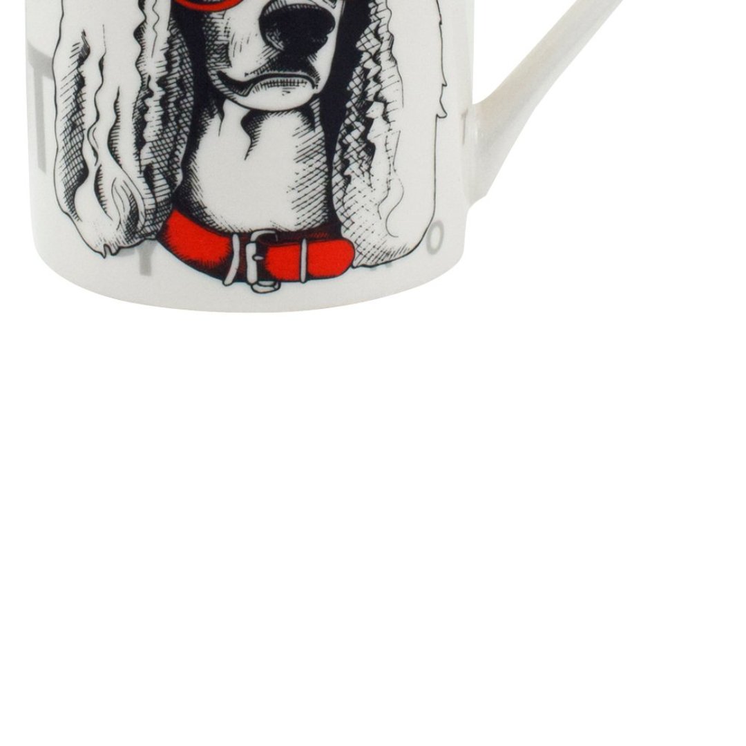 Fotografia para o produto Caneca Pet Guys Poodle em new bone china 320ml cor branca