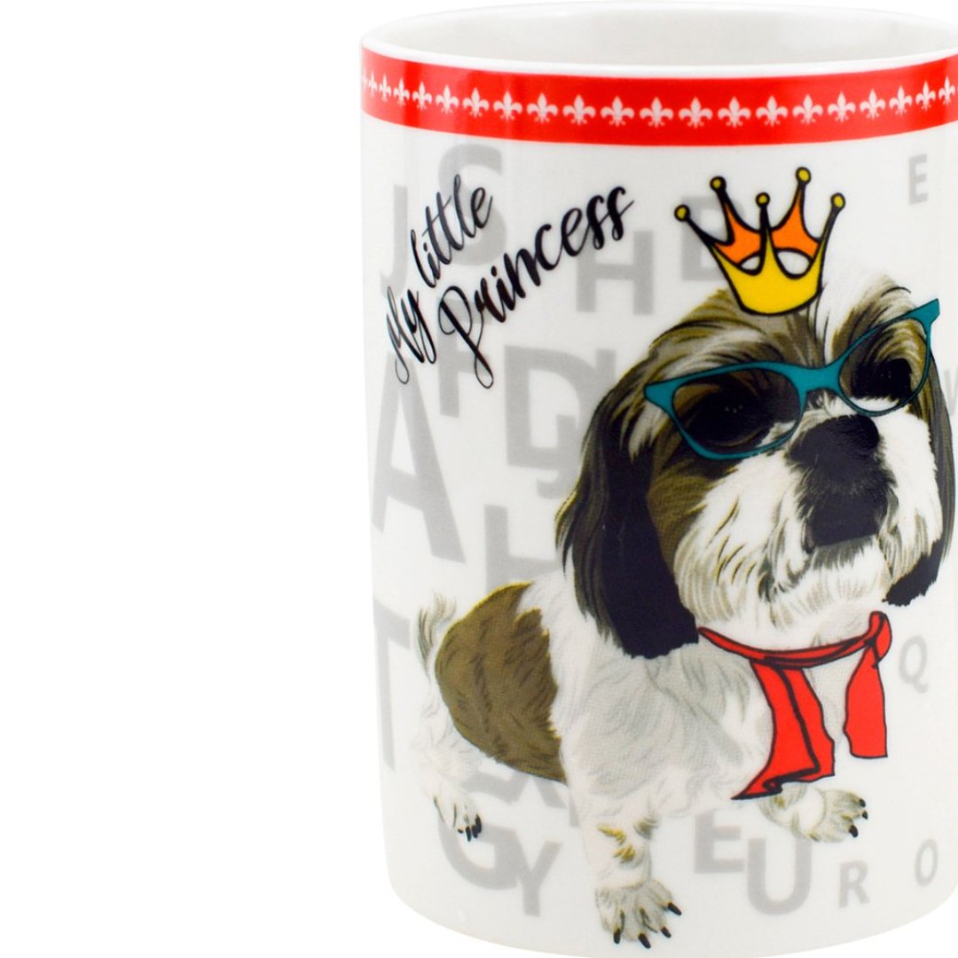 Fotografia para o produto Caneca Pet Guys Shih-Tzu em new bone china 320ml cor branca