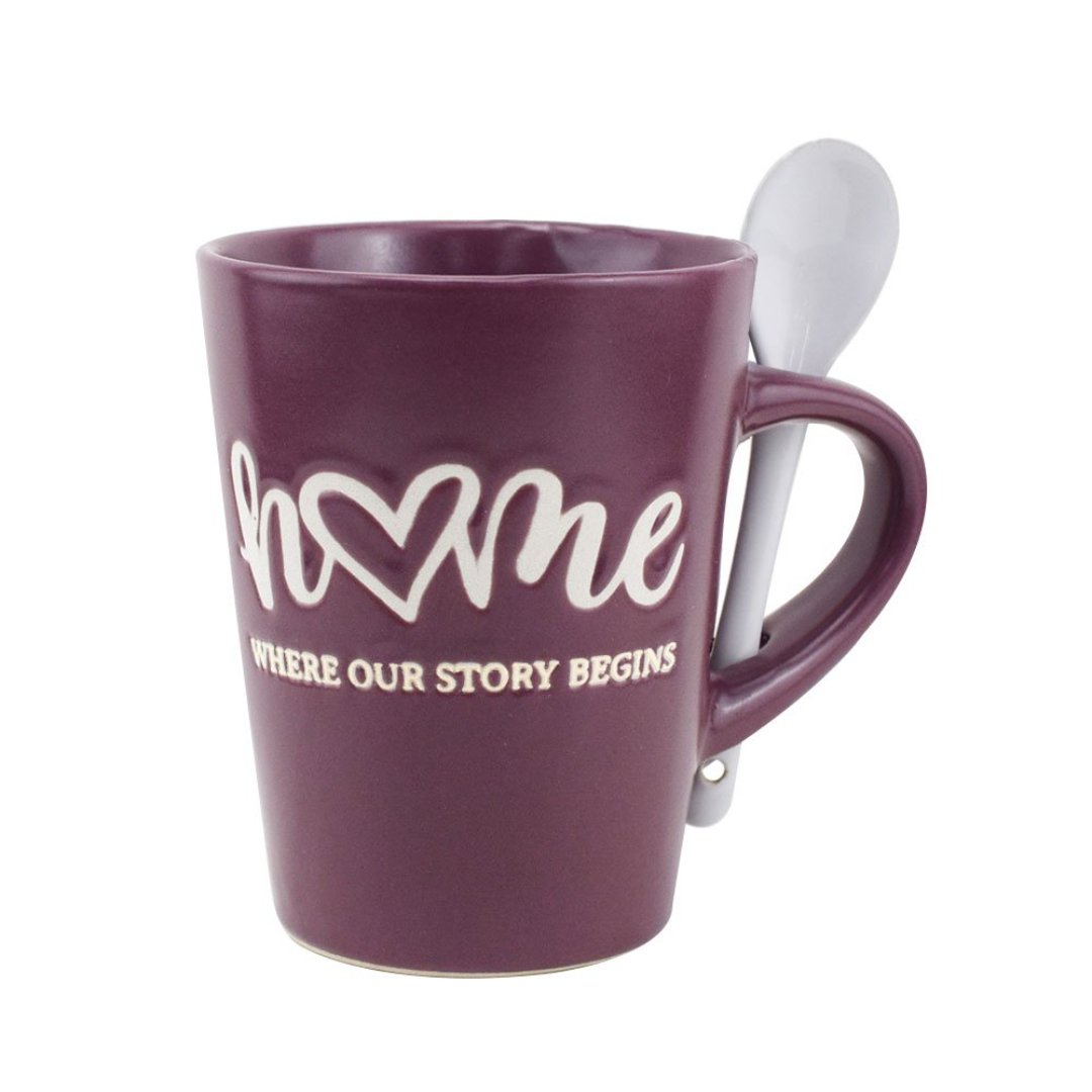 Fotografia para o produto Caneca White Spoon em ceramica com colher 320ml A12,5 cm