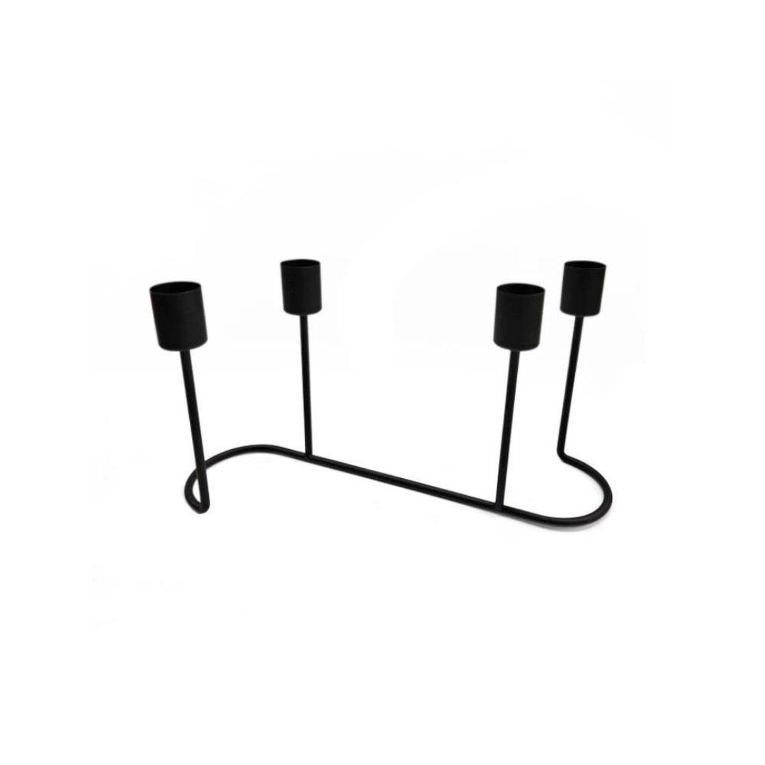 Imagem ilustrativa para Castiçal em ferro A14cm preto