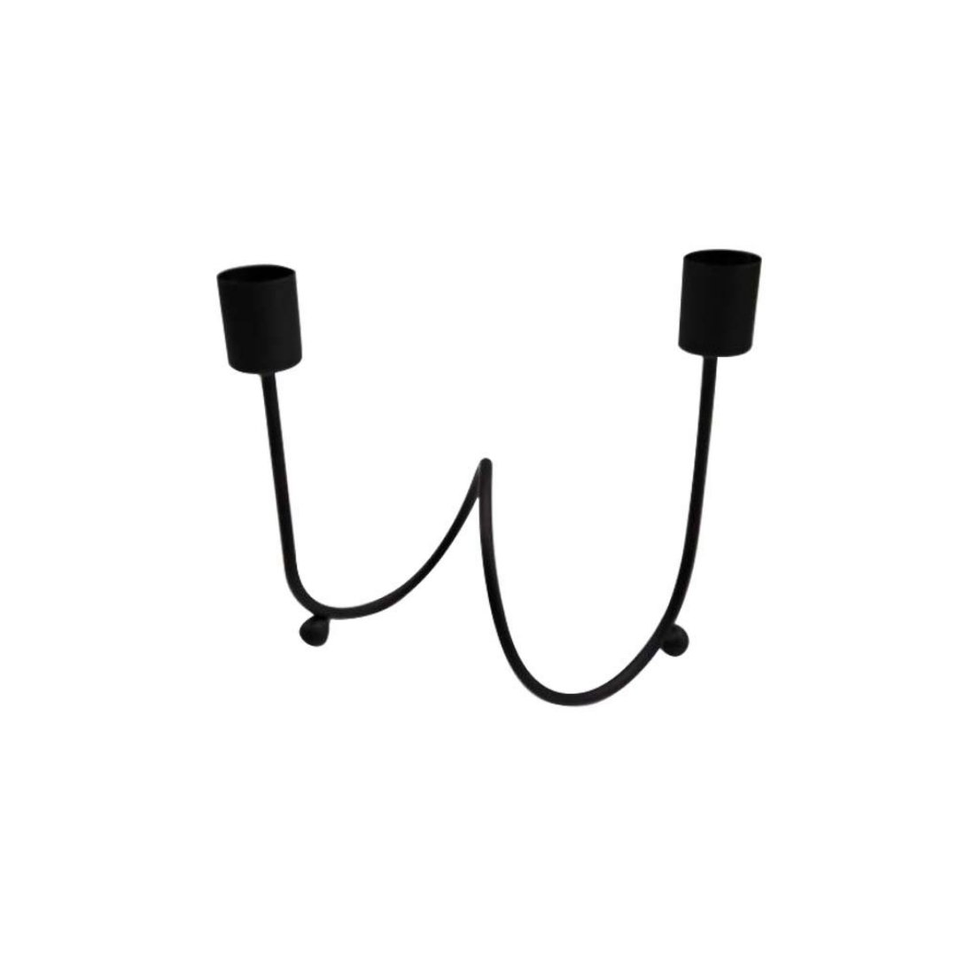 Imagem ilustrativa para Castiçal em ferro A15cm preto