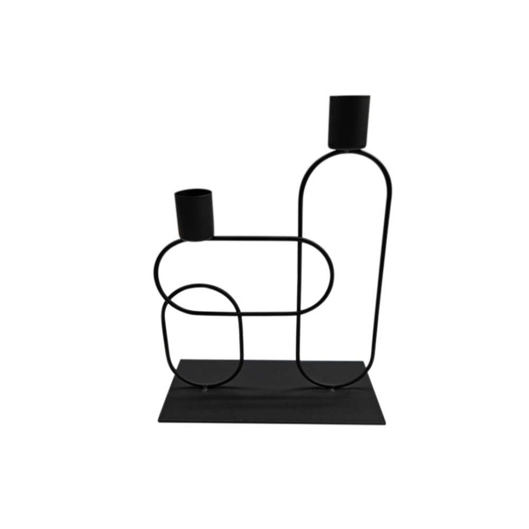 Imagem ilustrativa para Castiçal em ferro A21cm preto