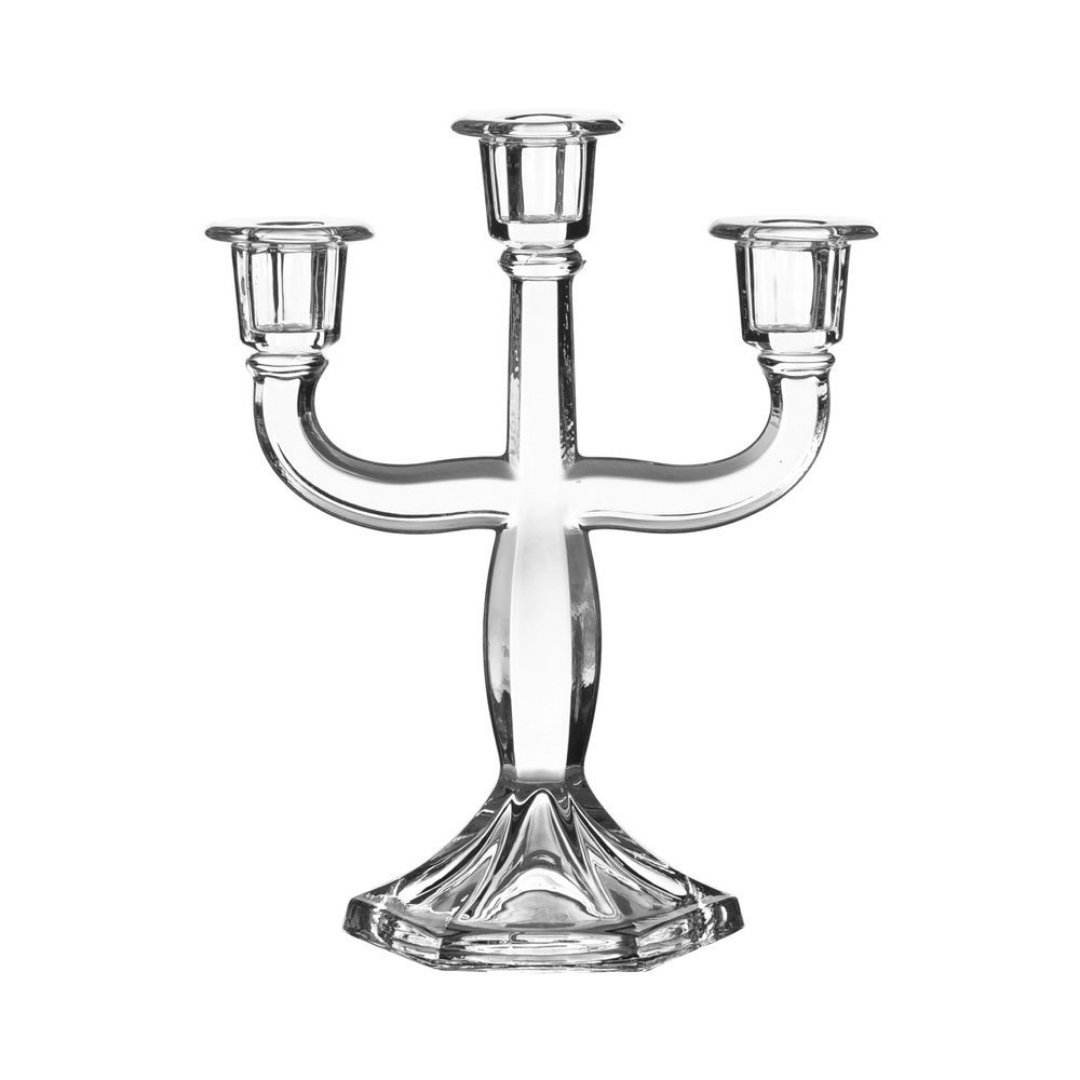 Fotografia para o produto Castiçal Triplo em cristal ecológico A23,5cm Fotografia para o produto Castiçal Triplo em cristal ecológico A23,5cm