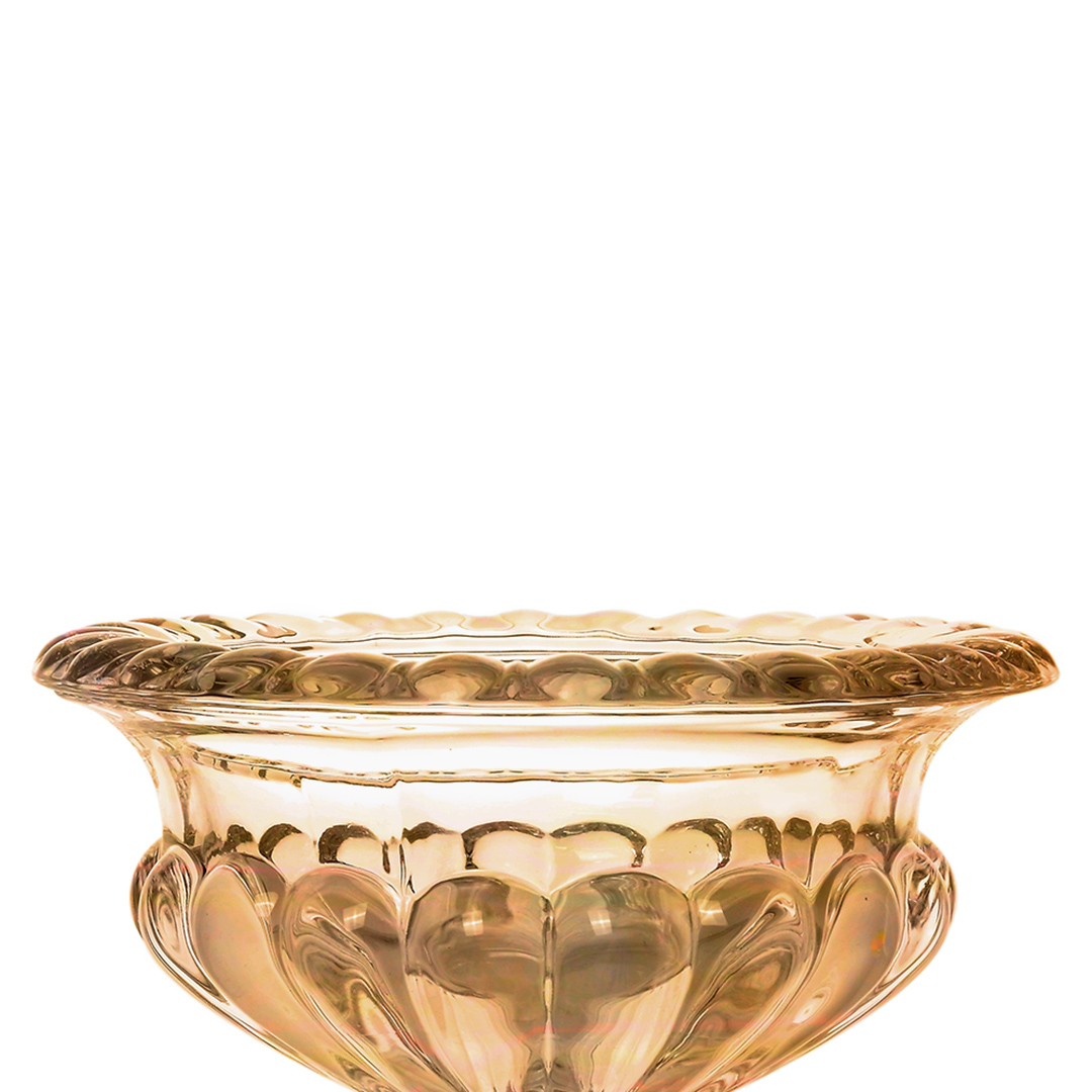 Fotografia para o produto Centro de mesa com pé em cristal ecológico 013xA11cm cor âmbar