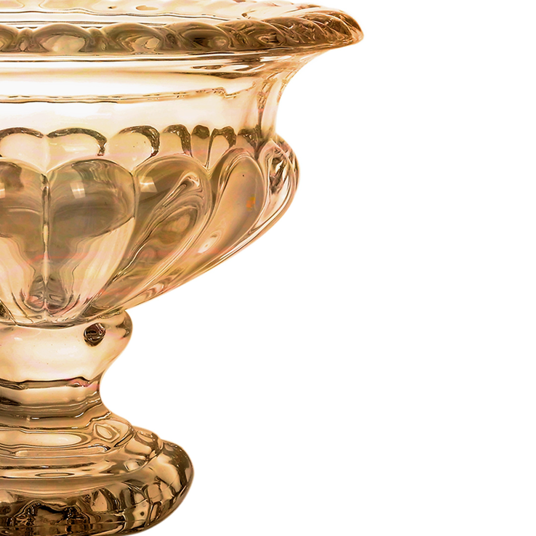 Fotografia para o produto Centro de mesa com pé em cristal ecológico 013xA11cm cor âmbar