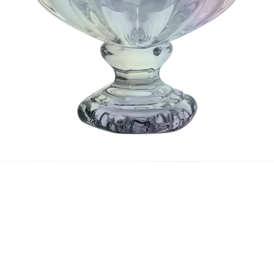 Fotografia para o produto Centro de mesa com pé em cristal ecológico 013xA11cm cor furta-cor