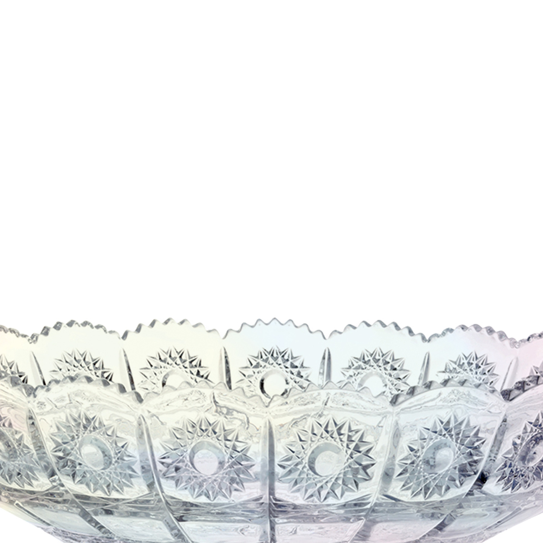 Fotografia para o produto Centro de mesa com pé em cristal ecológico 032,5xA23,5cm cor furta-cor