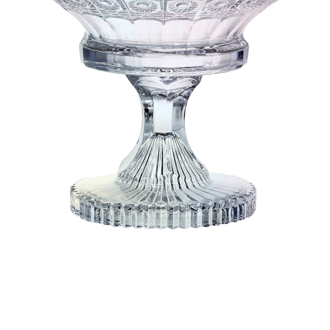 Fotografia para o produto Centro de mesa com pé em cristal ecológico 032,5xA23,5cm cor furta-cor