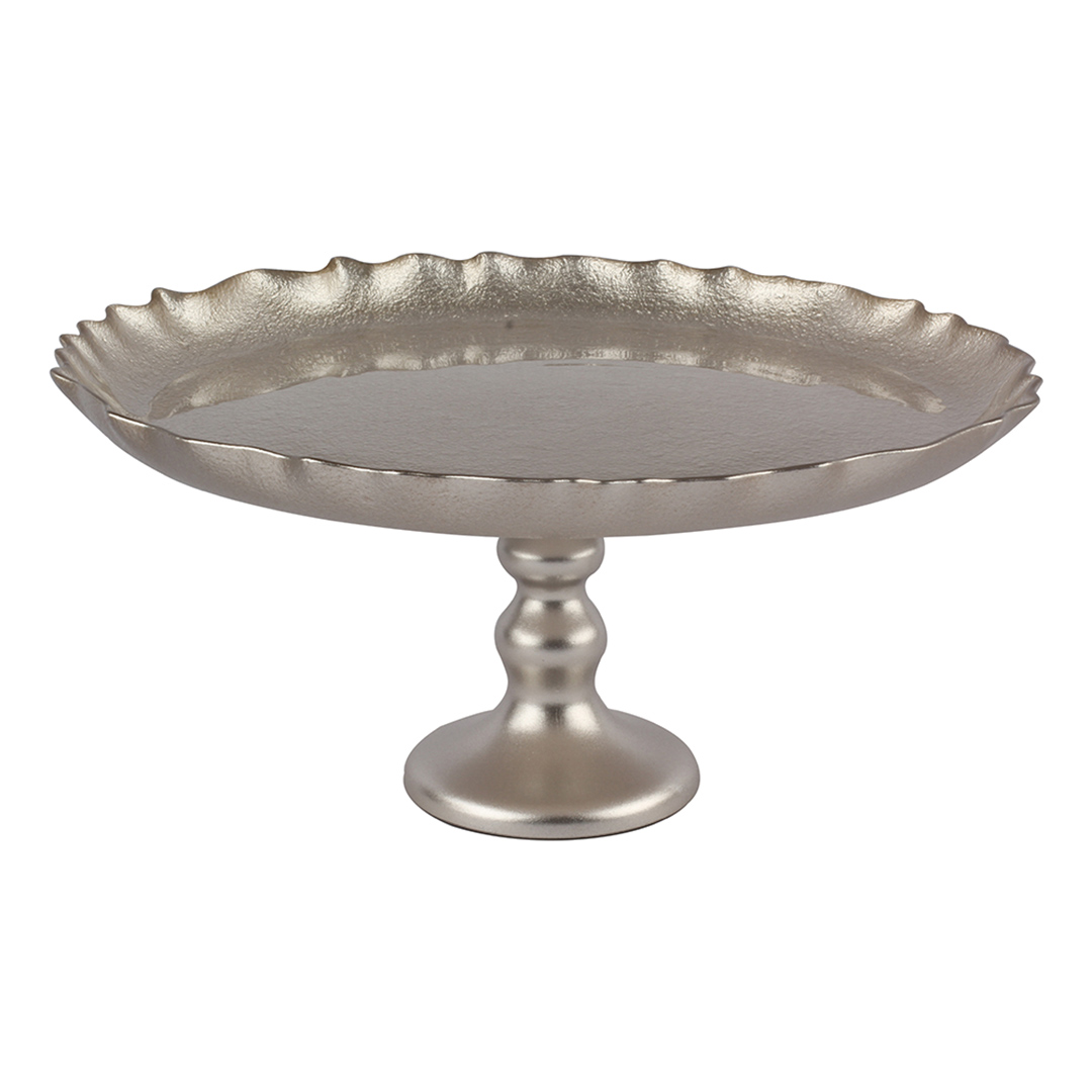 Imagem ilustrativa para Centro de mesa Oriente em vidro com pé 28xA15cm cor champanhe