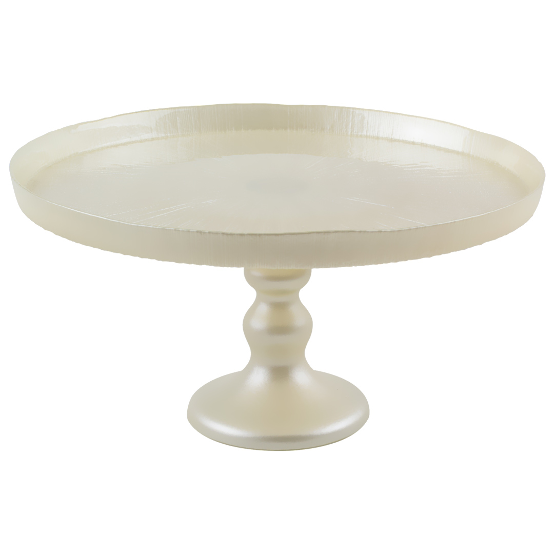 Imagem ilustrativa para Centro de mesa em vidro com pé 28xA9cm cor champanhe