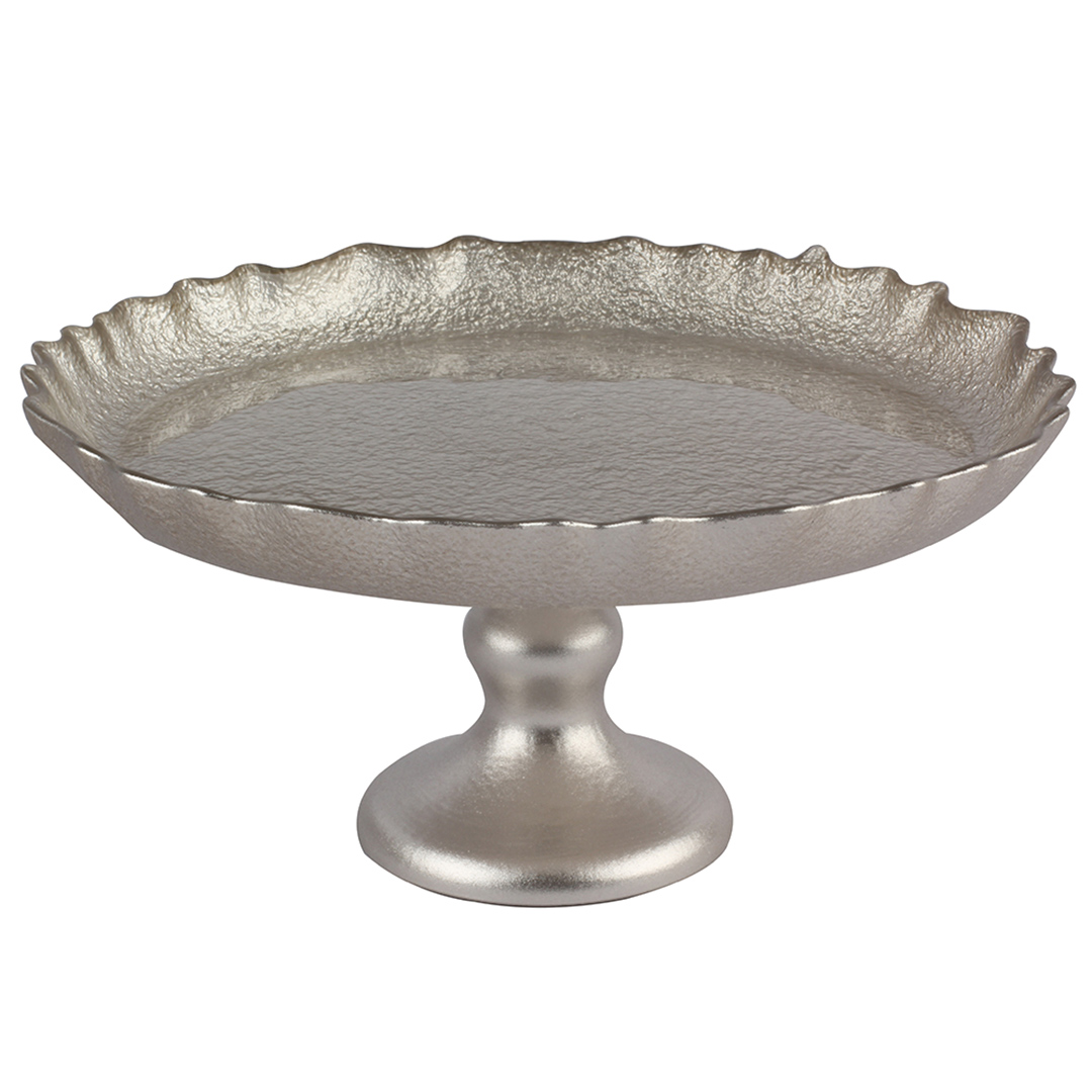 Fotografia para o produto Centro de mesa em vidro com pé 032xA14cm cor champanhe