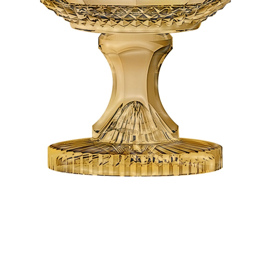 Fotografia para o produto Centro de mesa em cristal com pé 021,5xA21,5cm cor âmbar luster