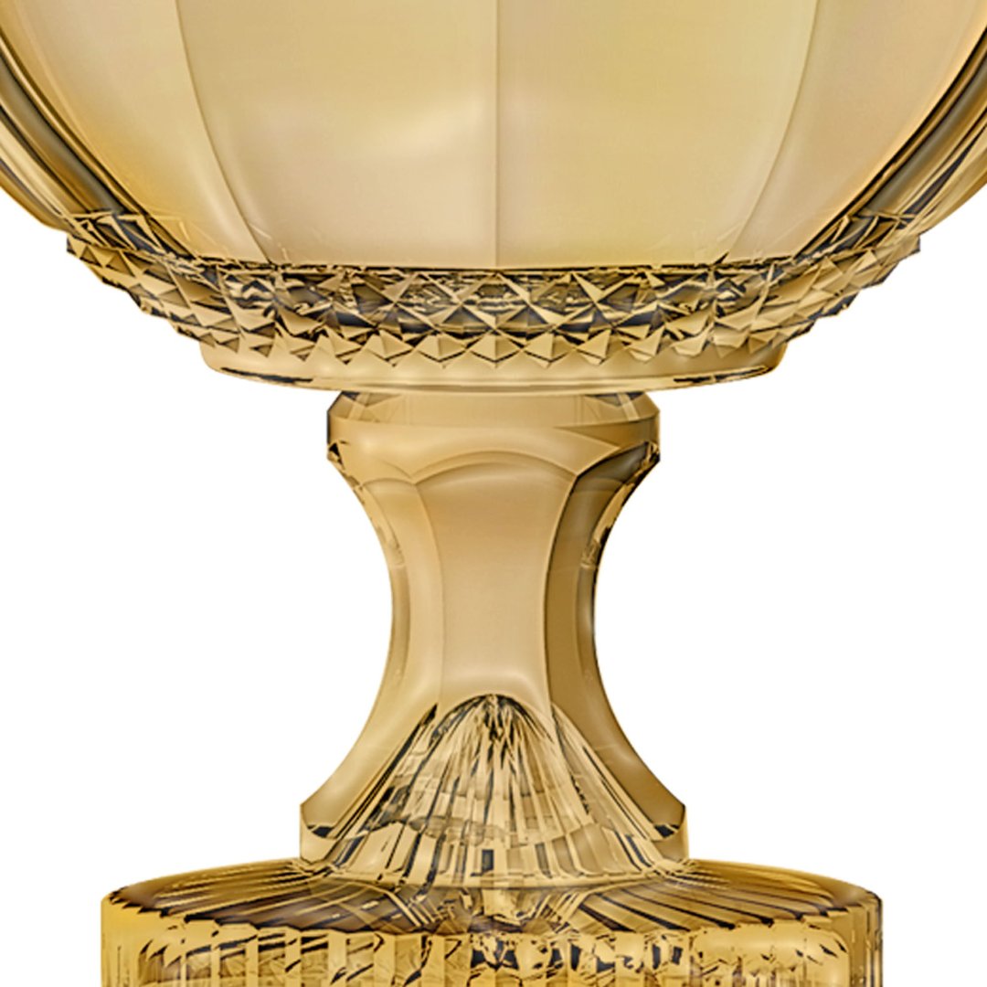 Fotografia para o produto Centro de mesa em cristal com pé 021,5xA21,5cm cor âmbar luster