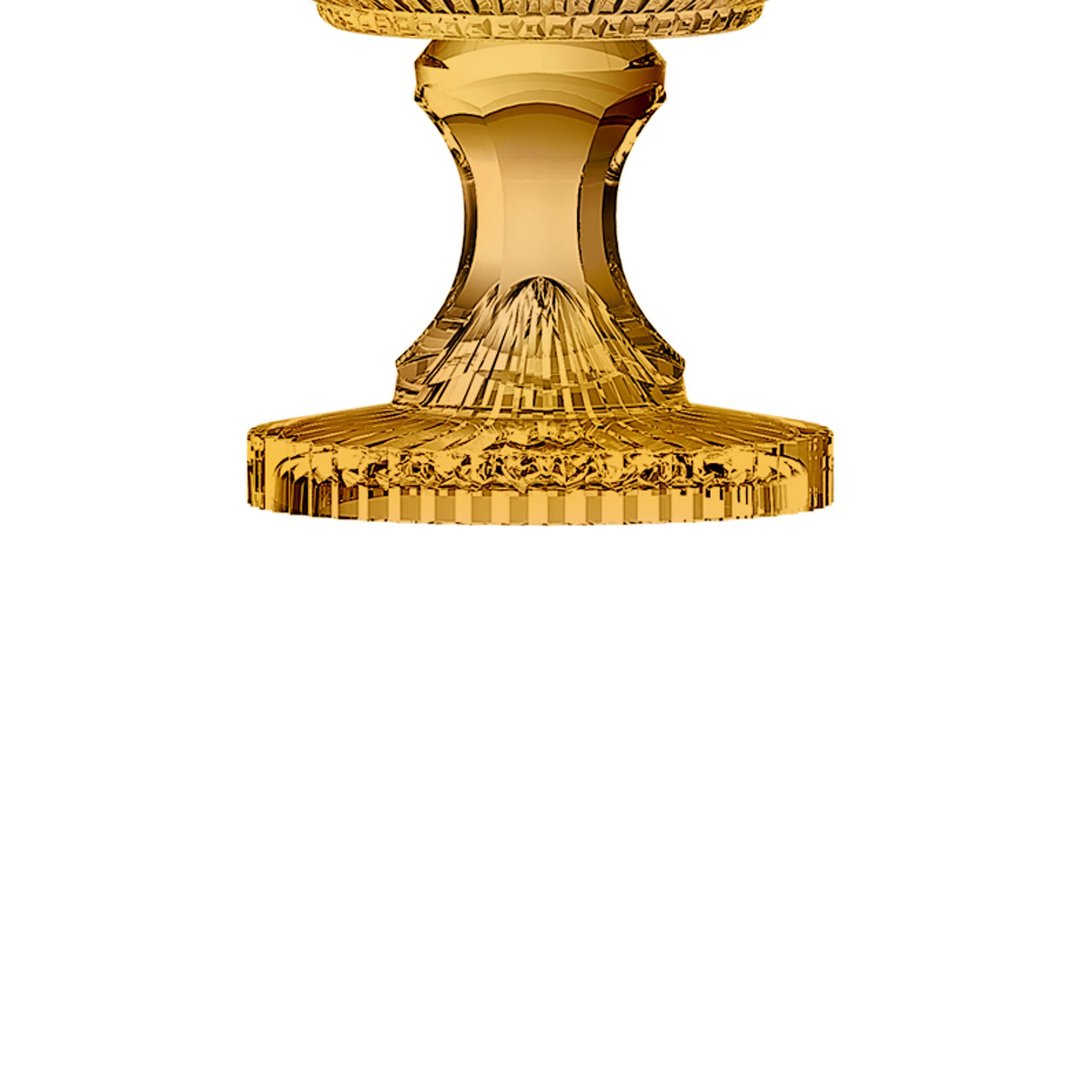 Fotografia para o produto Centro de mesa em cristal com pé 021,5xA21,5cm cor âmbar luster