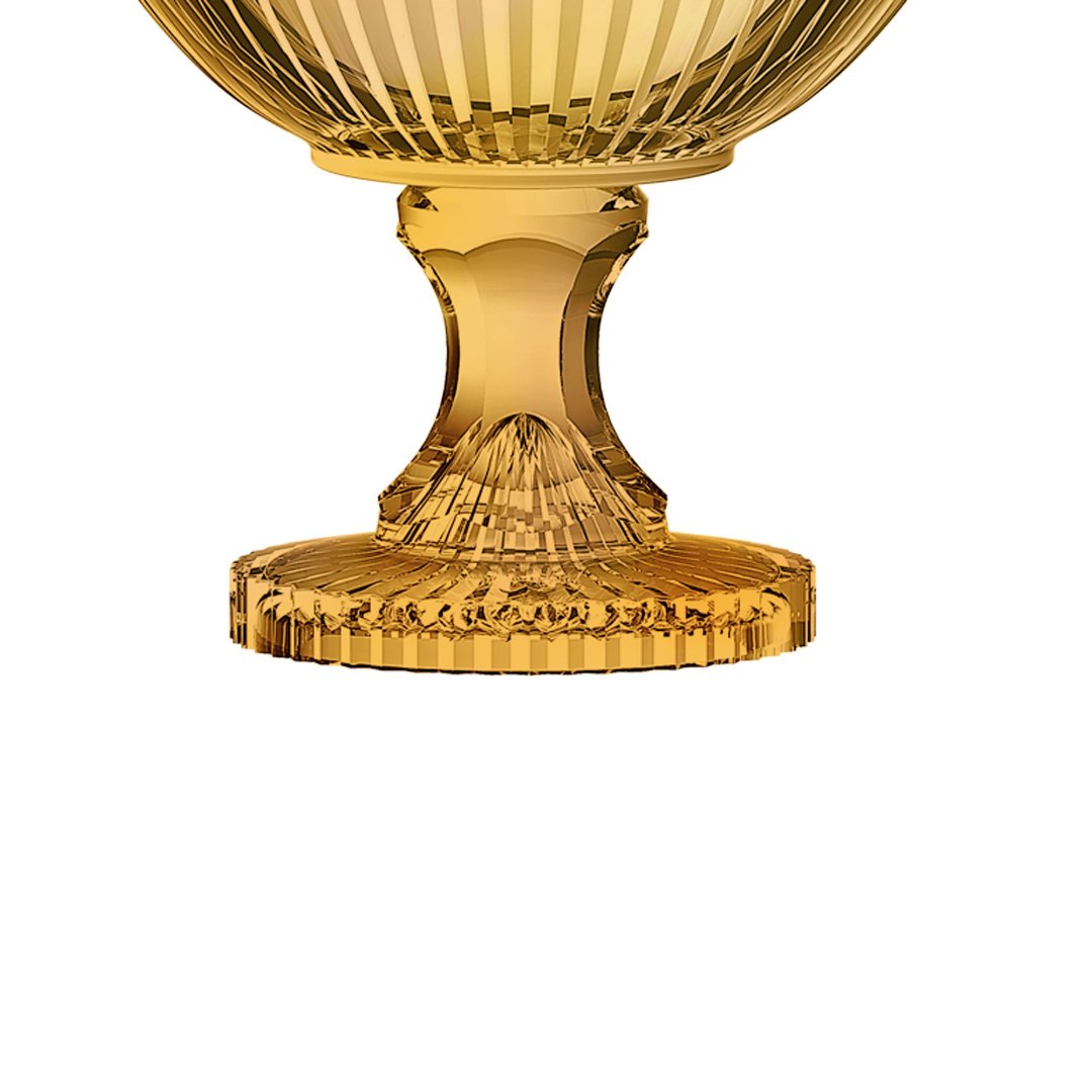 Fotografia para o produto Centro de mesa em cristal com pé 021,5xA21,5cm cor âmbar luster