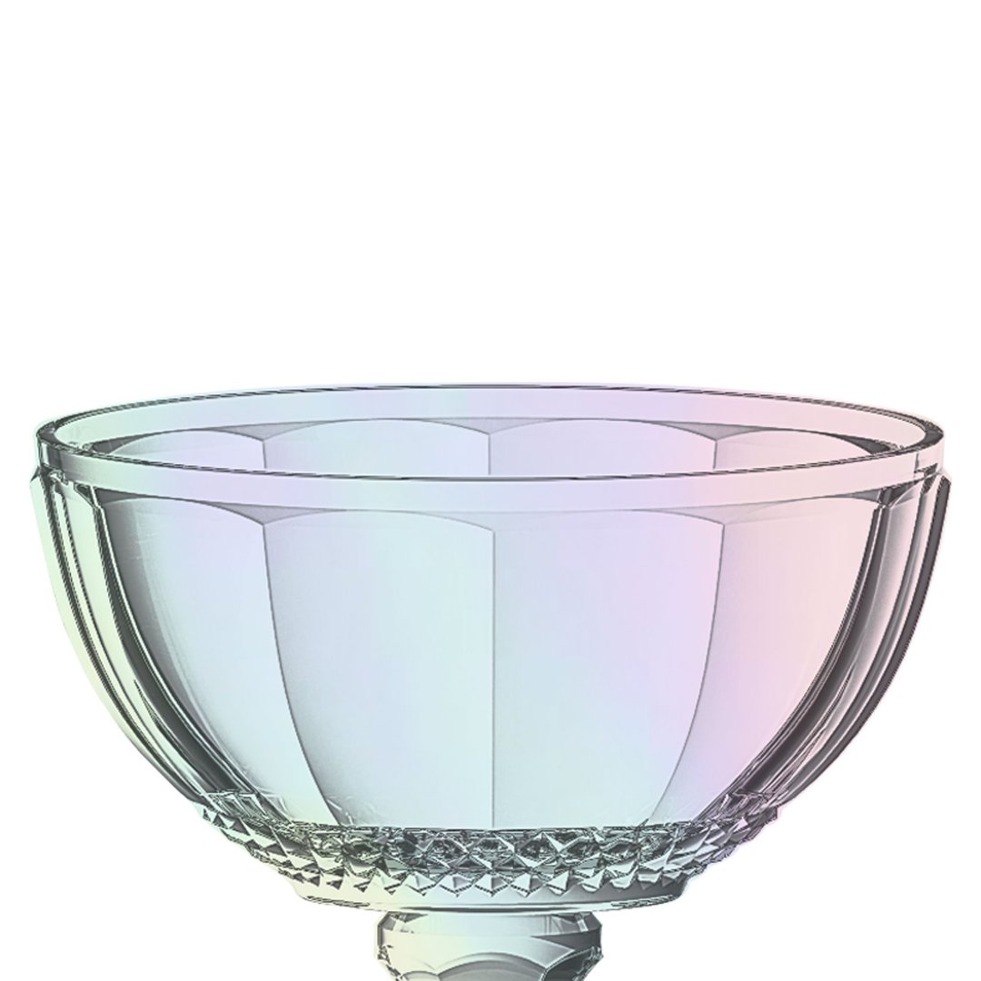 Fotografia para o produto Centro de mesa em cristal com pé 021,5xA21,5cm cor furta-cor