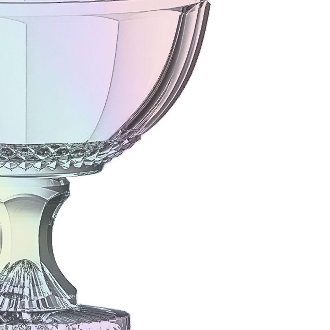 Fotografia para o produto Centro de mesa em cristal com pé 021,5xA21,5cm cor furta-cor