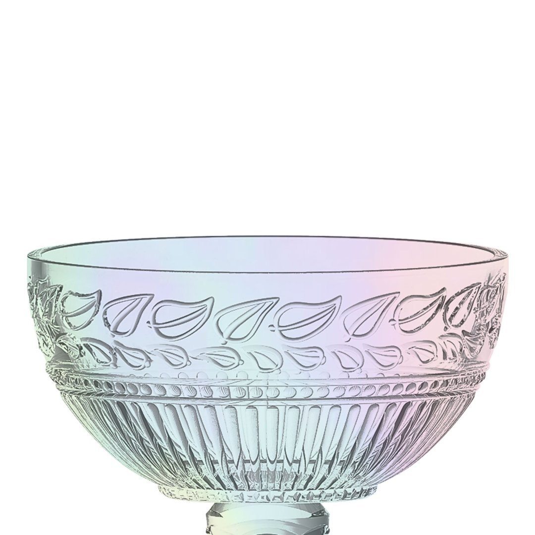 Fotografia para o produto Centro de mesa em cristal com pé 021,5xA21,5cm cor furta-cor