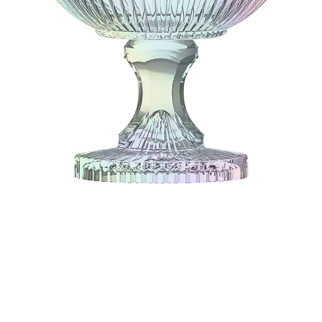 Fotografia para o produto Centro de mesa em cristal com pé 021,5xA21,5cm cor furta-cor