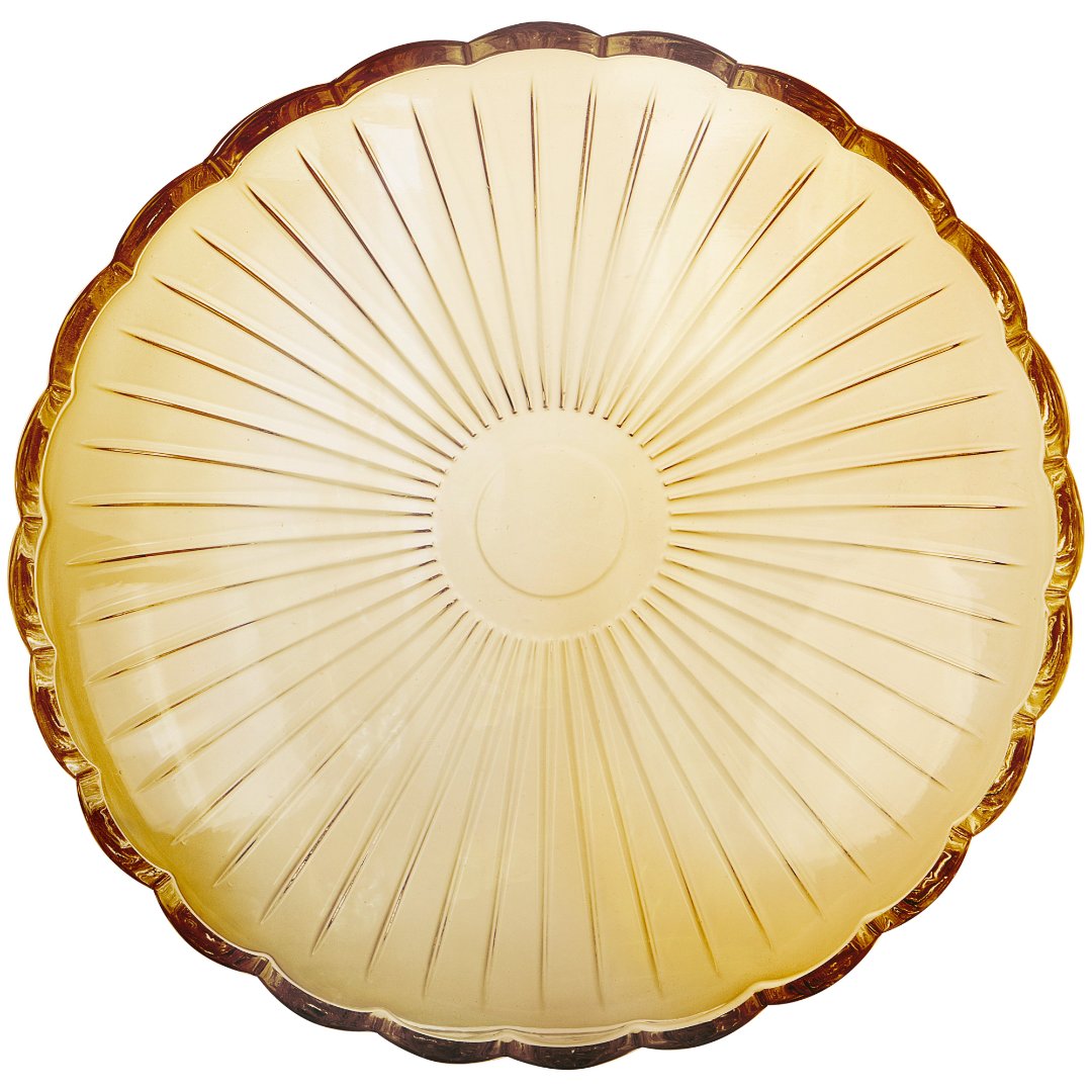 Imagem ilustrativa para Centro de mesa em cristal ecológico D32,7xA7cm cor âmbar