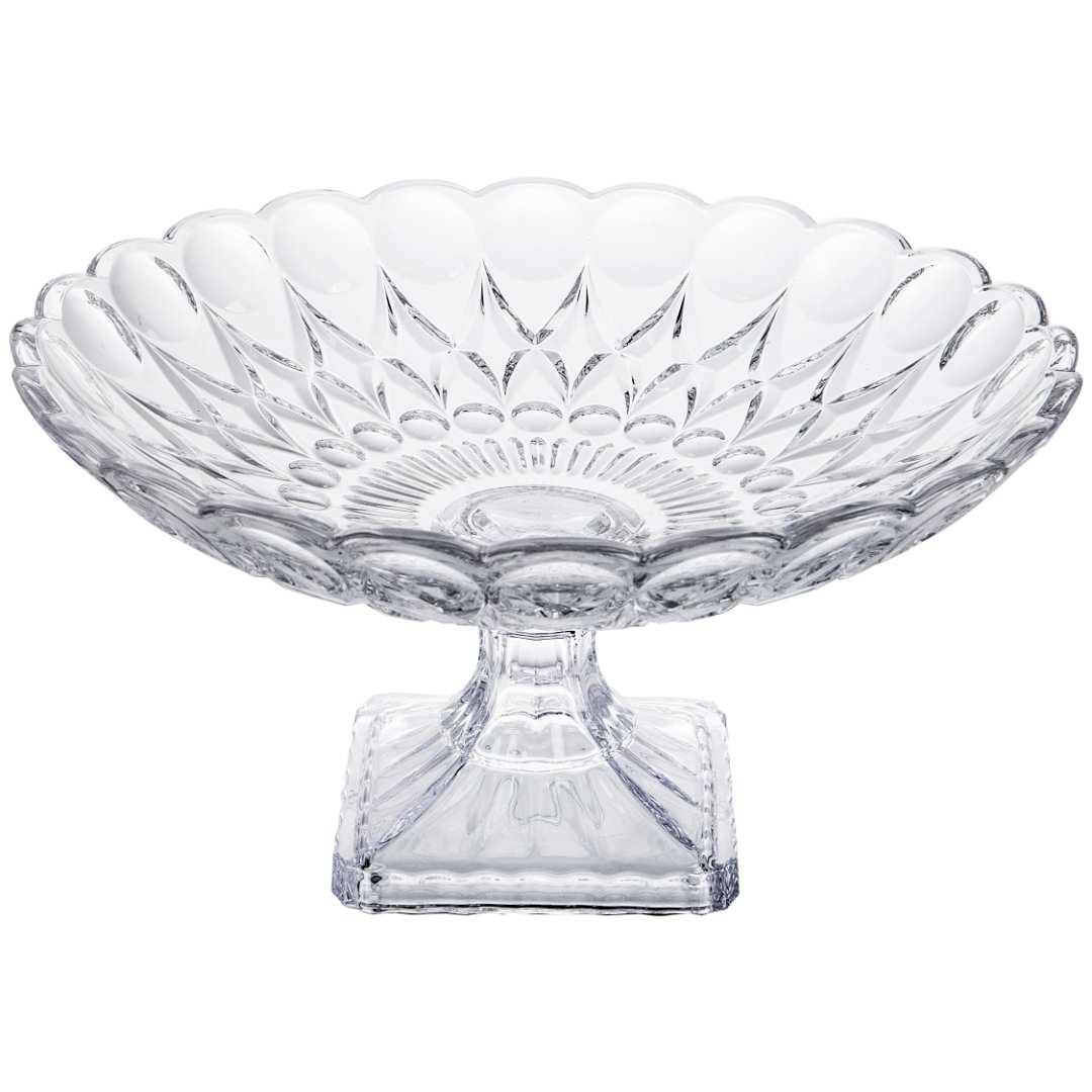 Imagem ilustrativa para Centro de mesa em cristal ecológico com pé D32,7xA17cm