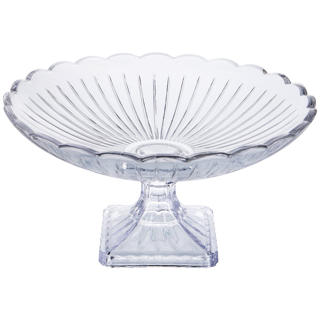 Imagem ilustrativa para Centro de mesa em cristal ecológico com pé D32,7xA17cm