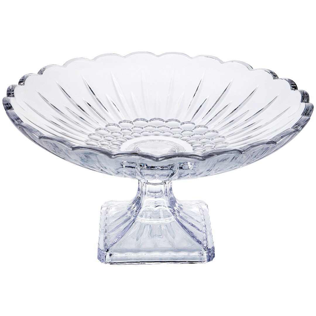 Imagem ilustrativa para Centro de mesa em cristal ecológico com pé D32,7xA17cm