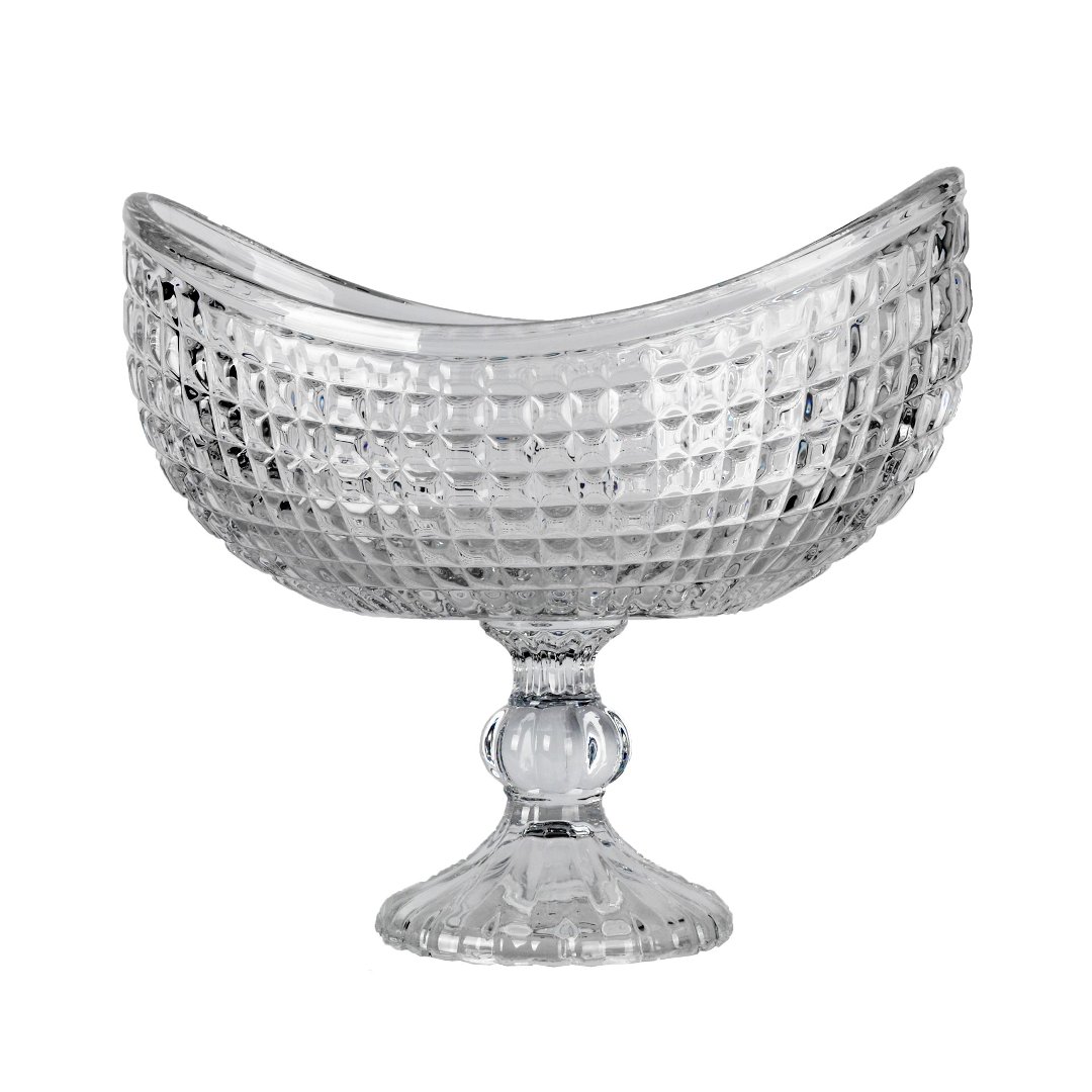 Imagem ilustrativa para Centro de mesa em cristal ecológico com pé P26xL15,7xA23,2cm