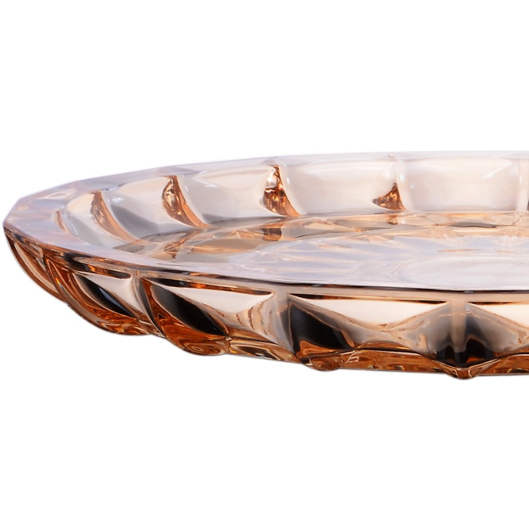 Fotografia para o produto Centro de mesa em cristal ecológico D29,4xA2,8cm cor âmbar