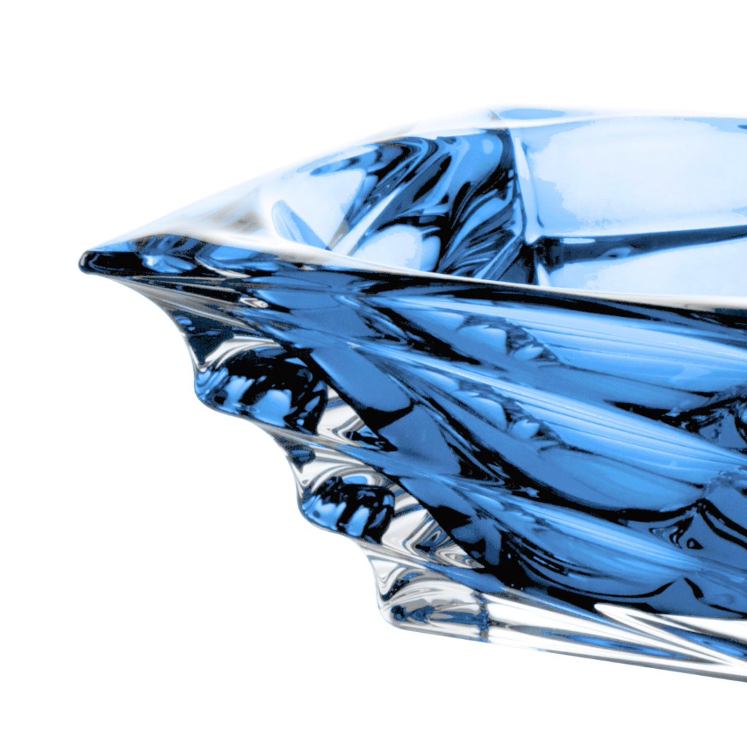 Fotografia para o produto Centro de mesa em cristal ecológico L28xP28xA10cm cor azul