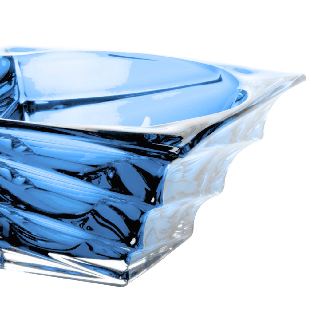 Fotografia para o produto Centro de mesa em cristal ecológico L28xP28xA10cm cor azul