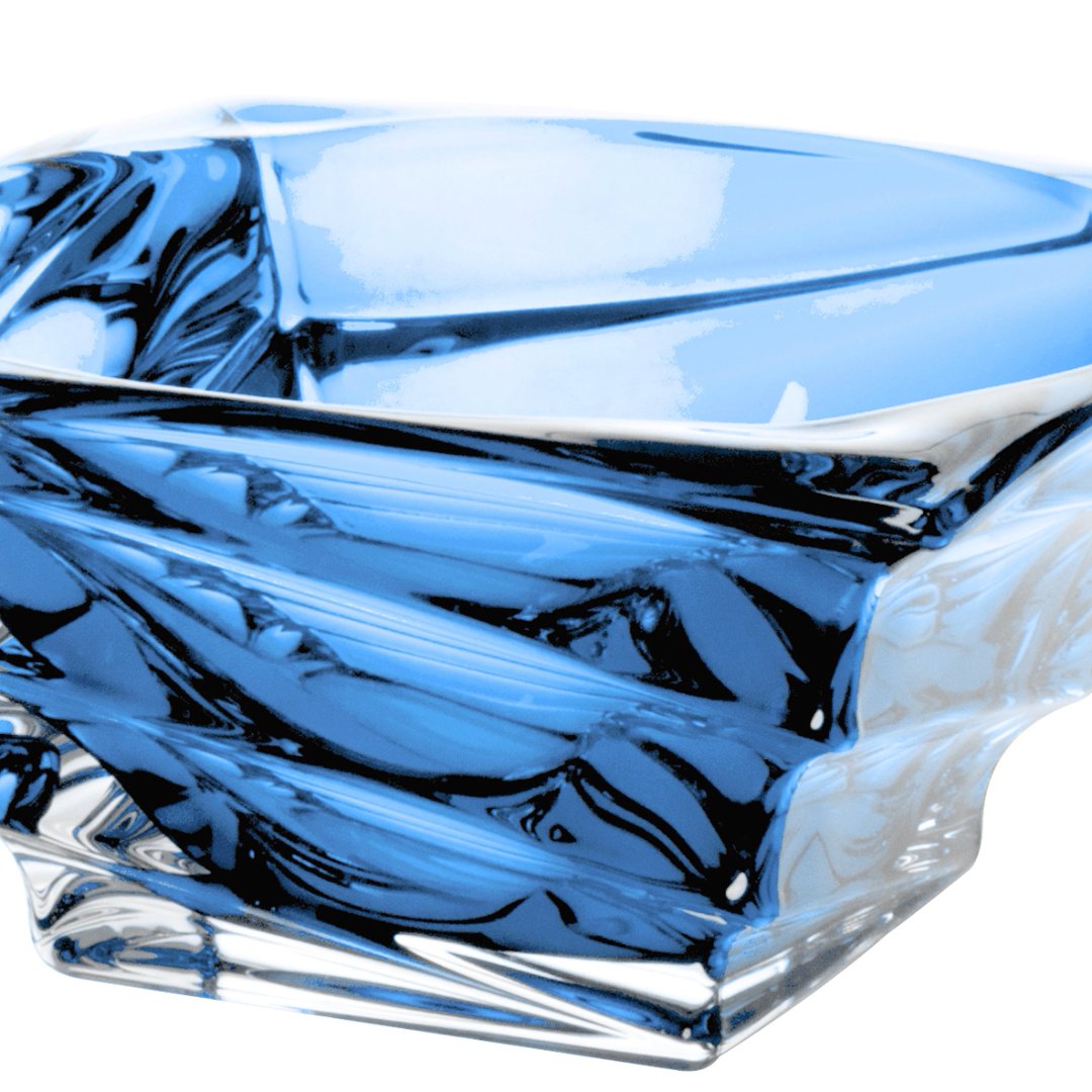 Fotografia para o produto Centro de mesa em cristal ecológico L28xP28xA10cm cor azul