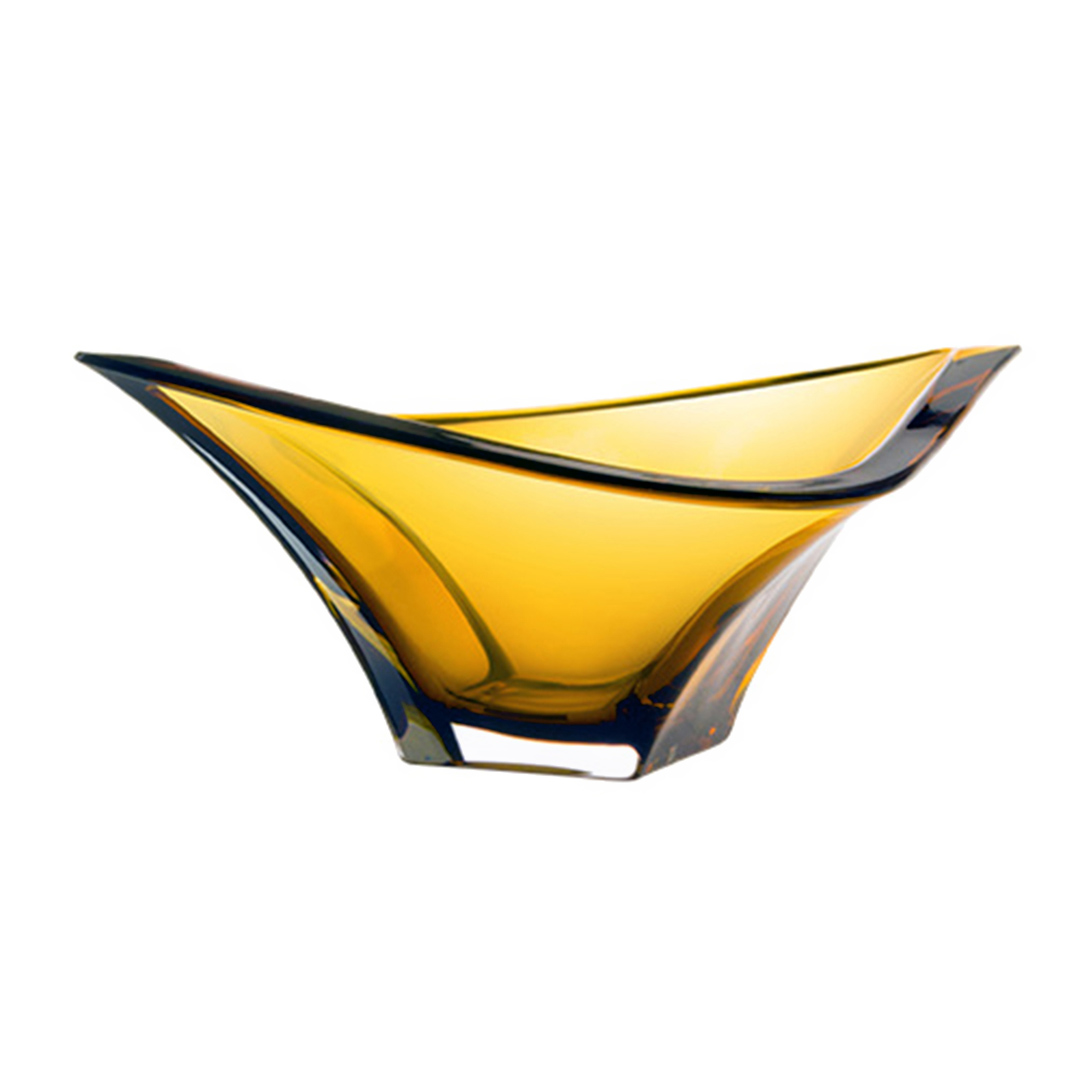 Fotografia para o produto Centro de mesa em cristal ecológico L30xP26xA14cm cor âmbar