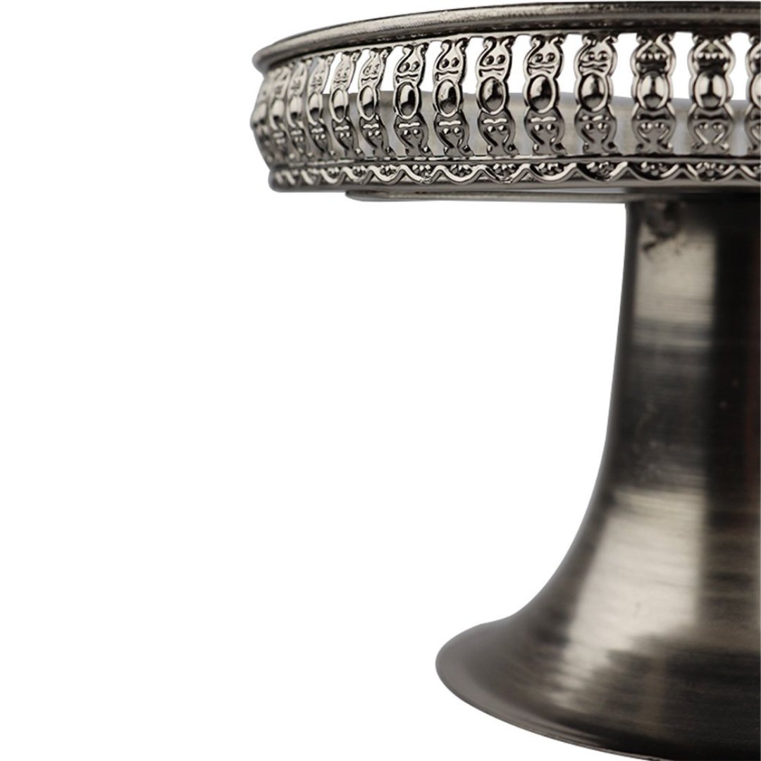 Fotografia para o produto Centro de mesa em ferro com espelho e pé 023,5xA15cm cor prata