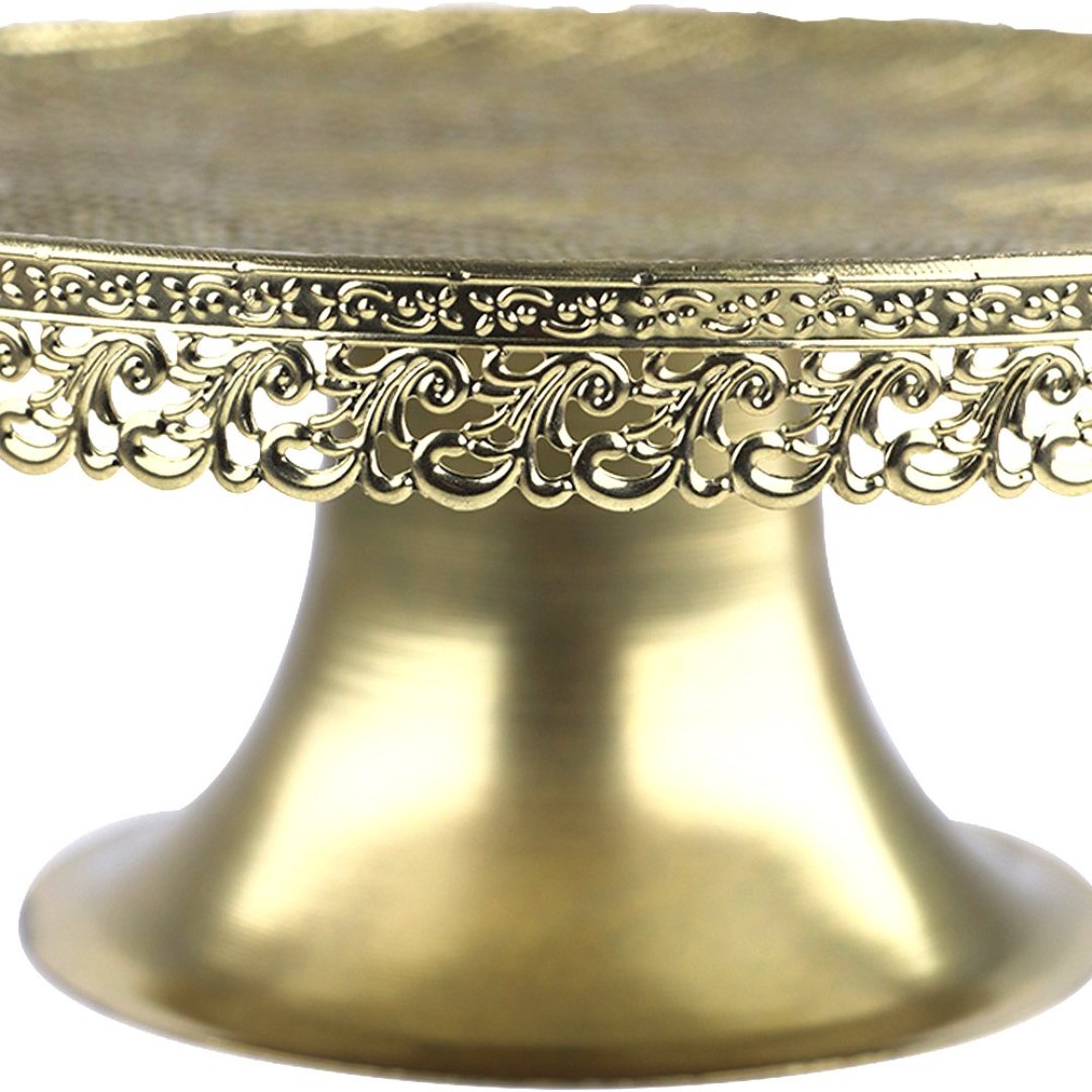 Fotografia para o produto Centro de mesa em ferro com pé 024xA10cm cor dourada