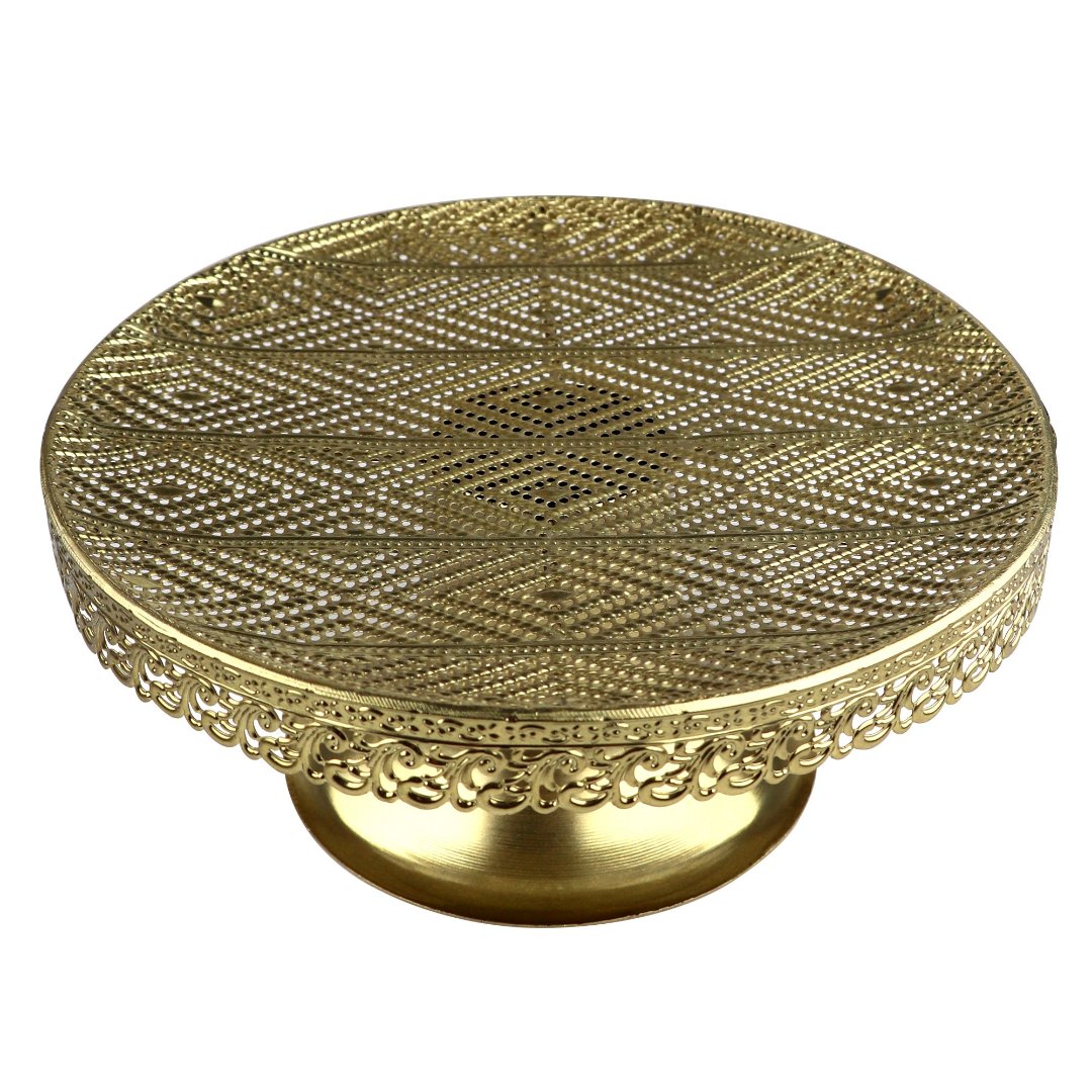 Fotografia para o produto Centro de mesa em ferro com pé 024xA10cm cor dourada