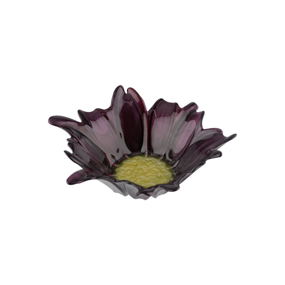 Imagem ilustrativa para Centro de mesa em vidro 10xA3,5cm cor roxo e amarelo