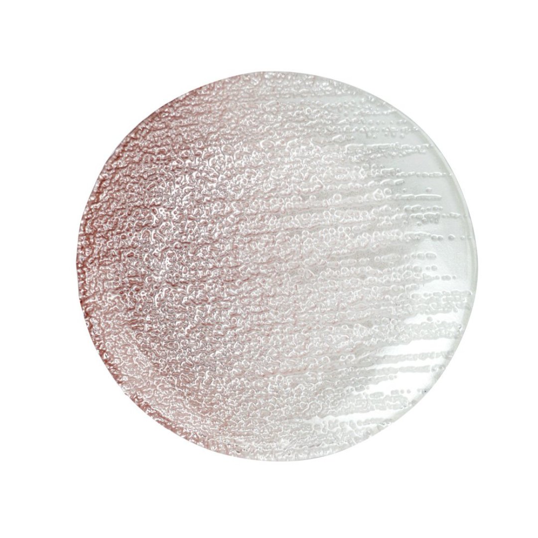 Imagem ilustrativa para Centro de mesa em vidro 16xA2cm cor branco e rose