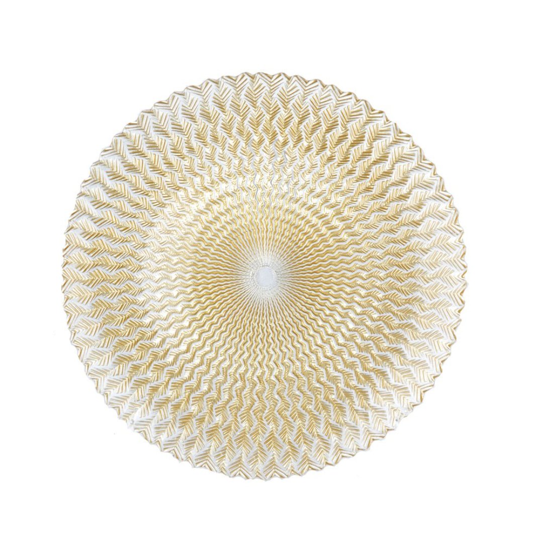 Imagem ilustrativa para Centro de mesa em vidro 21xA1,5cm cor dourado