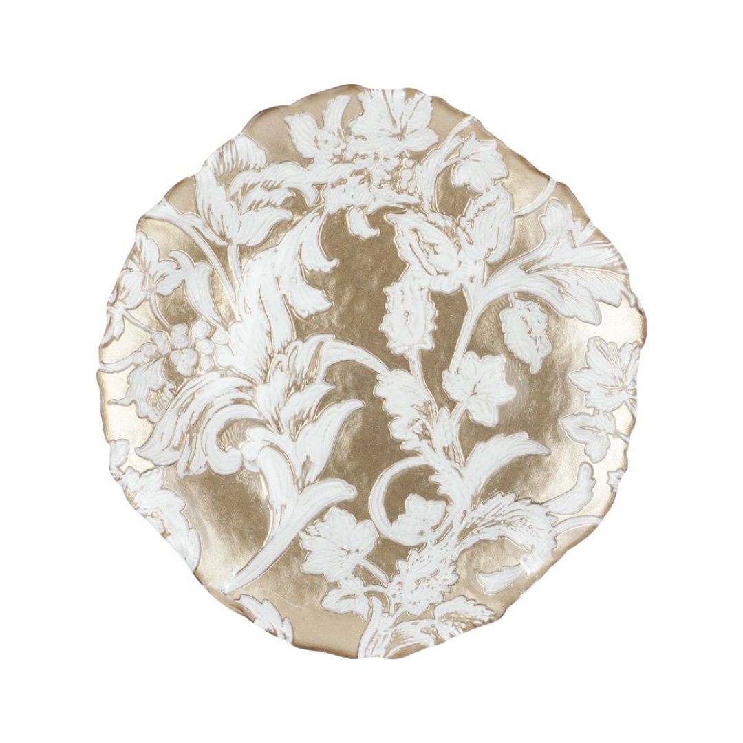 Imagem ilustrativa para Centro de mesa em vidro 21xA2cm cor dourado