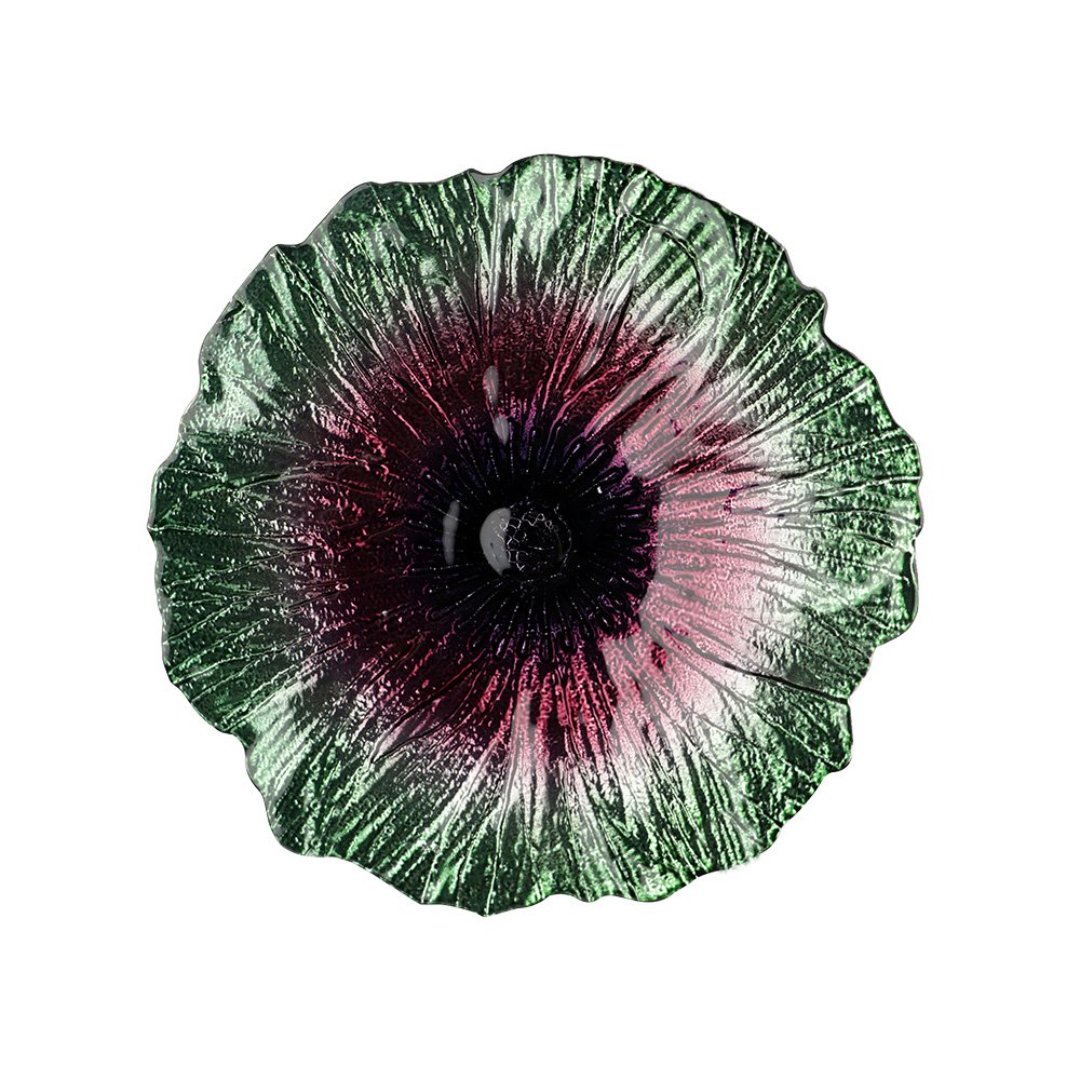 Imagem ilustrativa para Centro de mesa em vidro 21xA2cm cor verde e roxo