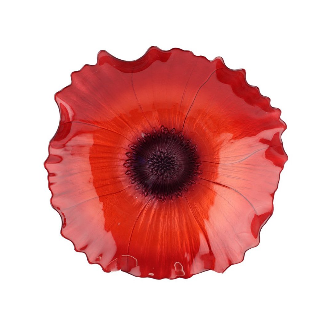 Imagem ilustrativa para Centro de mesa em vidro 21xA2cm cor vermelha