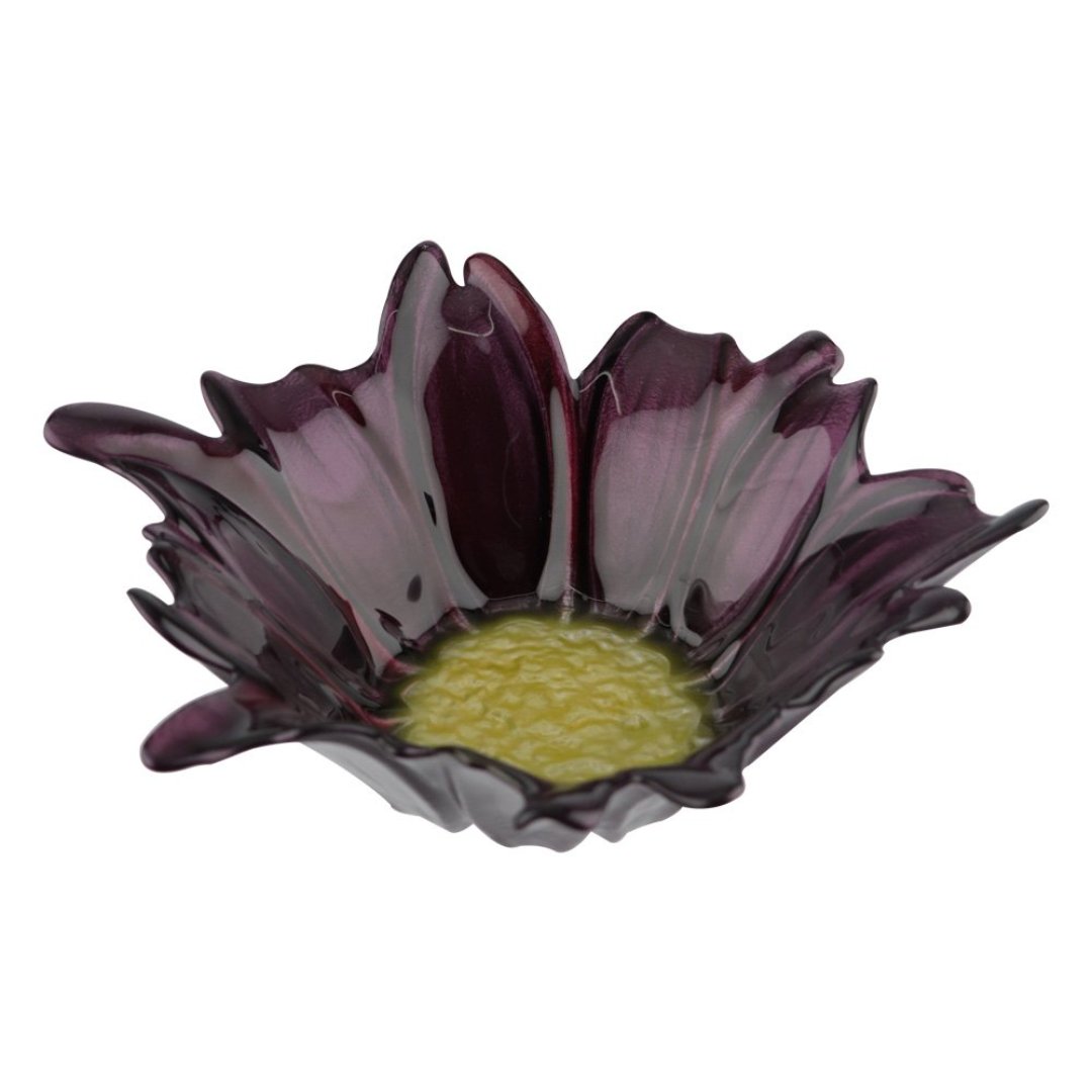 Imagem ilustrativa para Centro de mesa em vidro 25xA9cm cor roxo e amarelo