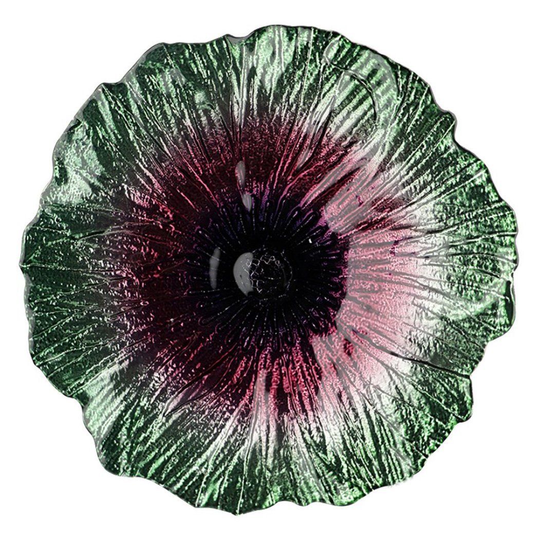 Imagem ilustrativa para Centro de mesa em vidro 27,5xA2,5cm cor verde e roxo