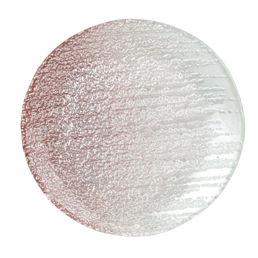 Imagem ilustrativa para Centro de mesa em vidro 30xA6cm cor branco e rose