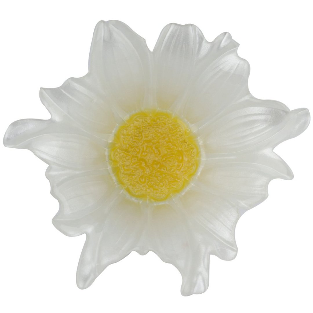 Fotografia para o produto Centro de mesa em vidro 033xA12,5cm cor branco e amarelo