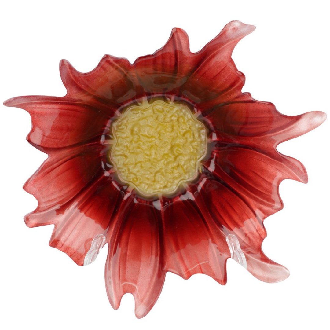 Imagem ilustrativa para Centro de mesa em vidro 34xA12cm cor rosa e dourado